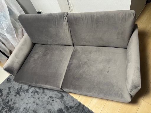【ジモティー割あり】2人掛けソファー　グレー 美品】2人掛けソファ グレー 北欧風 コンパクト (ノーネーム) 亀崎の