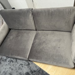 【美品】2人掛けソファ グレー 北欧風 コンパクトの画像