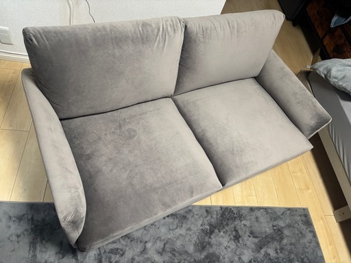 美品】2人掛けソファ グレー 北欧風 コンパクト (ノーネーム) 亀崎の