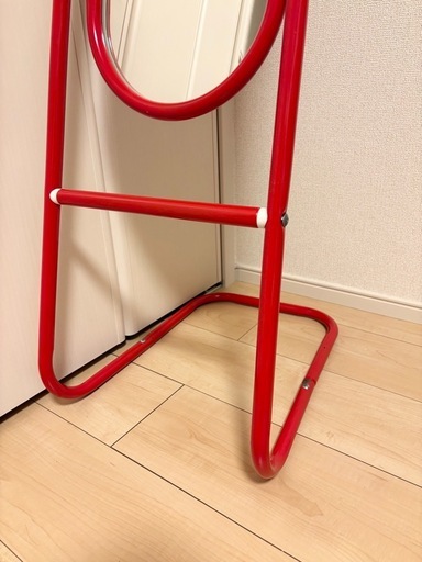 決まりました。昭和レトロ赤姿見ポップ鏡ミラー (あり) 上野幌のミラー