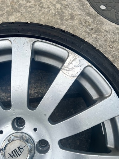 アルミホイール タイヤ4本セット 17インチ 195/40R17 中古