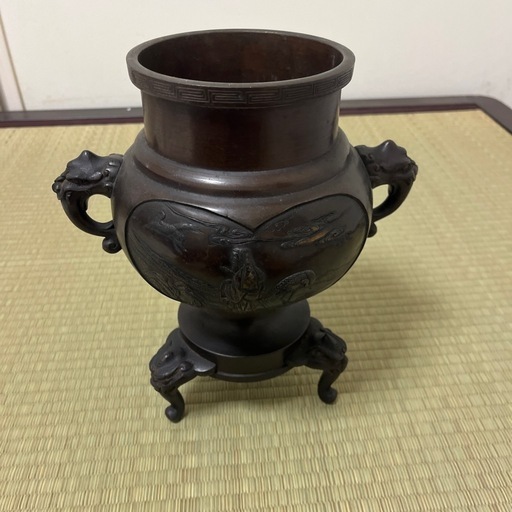 薄端（華道）唐銅銅花器