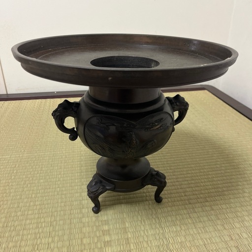 薄端（華道）唐銅銅花器