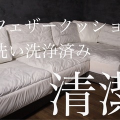 ⭕️ 首都圏送無料〜General shape 40万 総フェザー　大型コーナーソファの画像