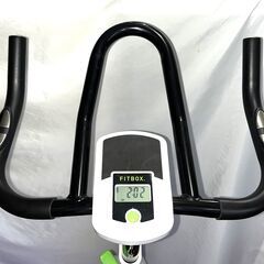 美品  FITBOX  フィットネスバイク  エアロバイク  FBX-002W ホワイト シューズ用ペダル付の画像