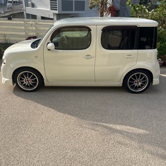23年式日産キューブ　フルエアロ付　パールホワイトの画像