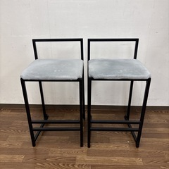 【🐤買取市場 柴田店】 I389 🌈 カウンターチェア２脚セット ⭐ クリーニング済の画像