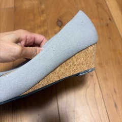 グレー　オープントゥ　Ｌサイズ　サンダル　パンプスの画像