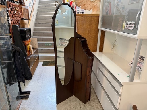 【愛品館 江戸川店】一面境姿見ドレッシングテーブル