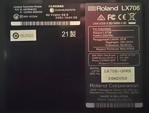 電子ピアノ　Roland LX706GP