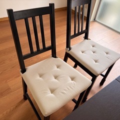 伸縮式ダイニングテーブル    椅子2脚付の画像