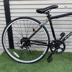 シボレー CHEVROLET クロスバイク 28インチ 6段変速 自転車 ブラック 通勤 通学 スポーツバイク 軽量 即乗りOK 整備済み 動作品 防犯登録可の画像