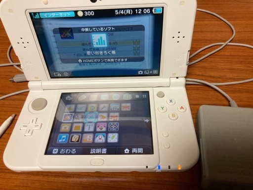 【液晶良好・動作確認済】 Newニンテンドー3DS LL パールホワイト＋モンハンXX