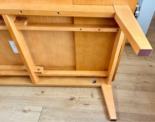【新品4万円クラス】伸長式ローテーブル120→180cm｜木製オーク調｜美品｜来客・家族向け｜引取限定