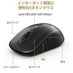 ワイヤレスキーボード テンキー マウス セット USBレシーバー付 ブラックの画像