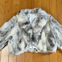 【美品】Palace Garden ラビットファーコート グレー Mサイズ 高級感◎】の画像