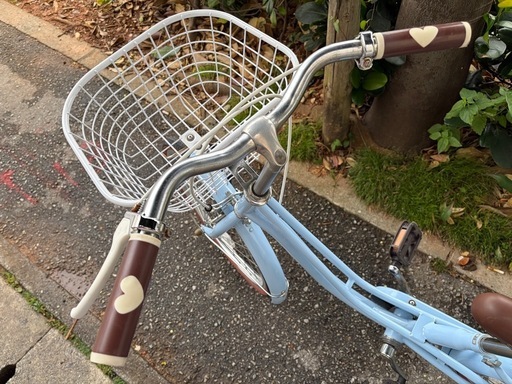 【良品】自転車 20インチ(水色)、LEDライト、リングキー付 