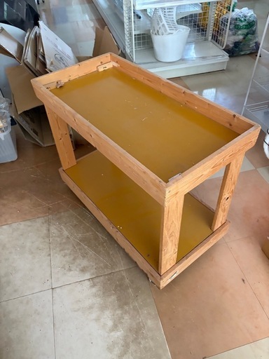 ワゴンカート　木製　店舗什器　業務用　陳列棚