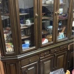 木製キャビネット ダークブラウン(取りに来れる方限定の画像