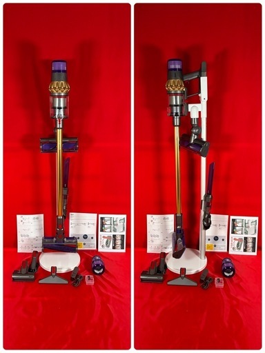 ダイソン②SV14V11absolutepro仕様　純正ドック　２タイプヘッド装備　純正限定色パイプ　LEDノズル 補強トリガー付