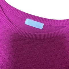 【美品】ピンク系 ニット セーター 薄手長袖 トップスの画像