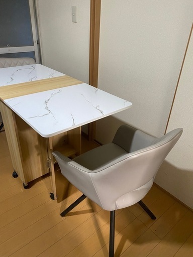 折りたたみダイニングテーブルとチェアセット 幅120] 伸長 ダイニングテーブルセット 4人掛け 5点セット ダイニング 