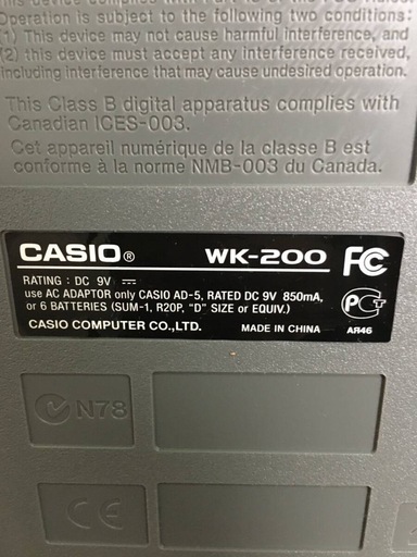 ww5/89 CASIO カシオ WK-200 電子キーボード シンセサイザー 電子ピアノ 76鍵盤 ケース付 楽器 中古 ★直接引取