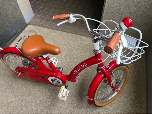 【美品】子供自転車  16インチ　赤