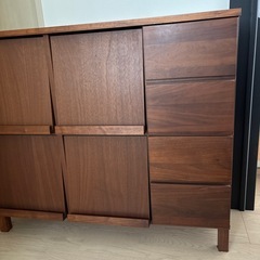 木下家具　天然木　日本製　マガジンラック　ウォールナット　レッチェシリーズ　の画像