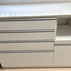 キッチンカウンター(レジューム 120-2QH-R WH)の画像