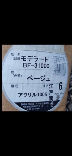 江戸間六畳用カーペット