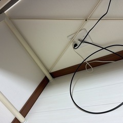 山善 デスク ホワイト 120cm コンセント付き CPE-125Hの画像