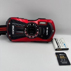 動作未確認 PENTAX Optio WG-1 レッド 本体 防水SDカード付きの画像