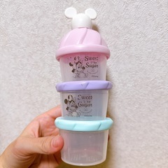 錦化成のミニーちゃんの粉ミルクケースと哺乳瓶用インナーバッグの画像