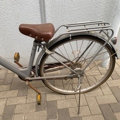 【6段変速】シティサイクル 自転車 カゴ付き グレー 通勤・通学にの画像