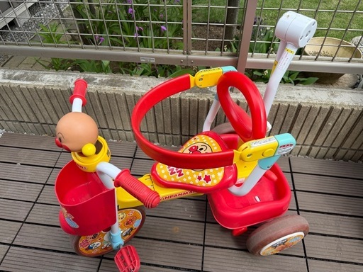 アンパンマン三輪車　手押し付き