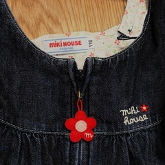 ミキハウス（miki HOUSE）　デニムジャンパースカートの画像