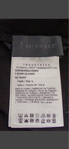 モンクレール MONCLER 半袖 Tシャツ ロゴキャラクター 黒 Lサイズ 2022年製 中古
