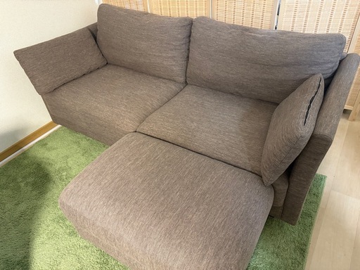 ニトリ 3人用布張りソファ+オットマン　ダークモカ　CA10 DR-DMO 