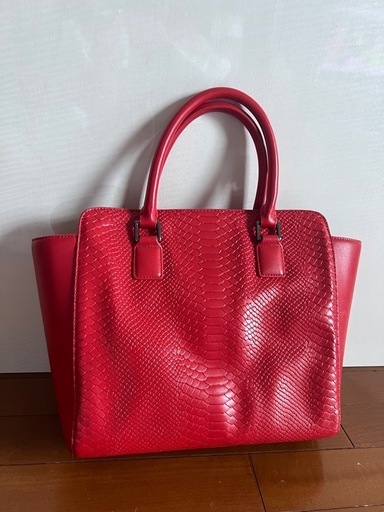最終値下げ【美品】Folli Follie（フォリフォリ）2WAYハンドバッグ 型押し レッド