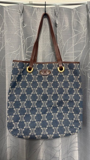 CELINE トートバッグ パリマカダム ショルダーバッグ デニム セリーヌ レザー