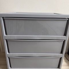 3段収納ケース グレー キャスター付きの画像