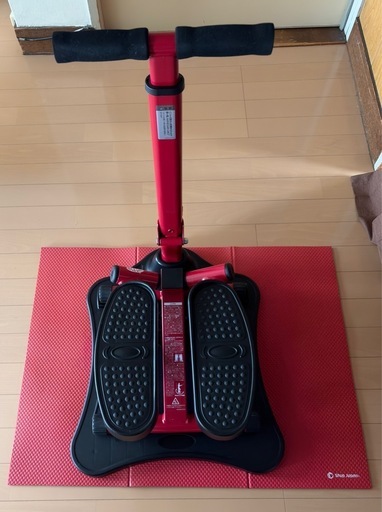 【美品】ショップジャパン ナイスデイ レッド 専用ハンドル＆マット付 ステッパー