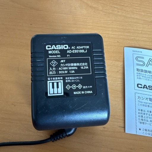 ジャンク】CASIO SA-76 ミニキーボード 44鍵盤 ACアダプター 説明書
