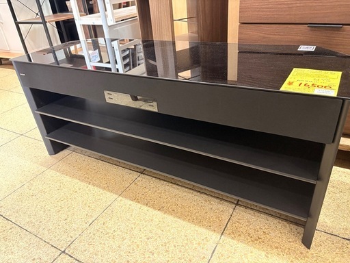 《リユースマン倉敷》【213番】SONYスピーカー付き テレビ台  テレビボード ブラック ガラス天板