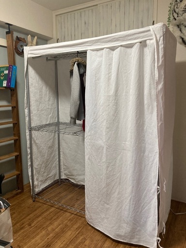 洗えるカバー付き 頑丈ハンガーラック　  耐荷重150キロ