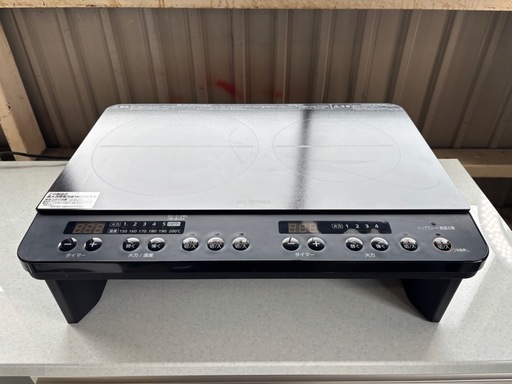 【美品】 IRISOHYAMA 2口IHコンロ　IHK-W13S-B R-322