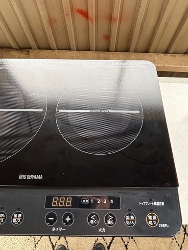 【美品】 IRISOHYAMA 2口IHコンロ　IHK-W13S-B R-322