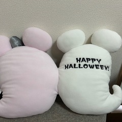【2023限定】ディズニー ハロウィン おばけ クッション（ミッキー＆ミニー）の画像
