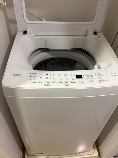 〈24年製〉RORO インバーター洗濯機8kg　YWMTV80L